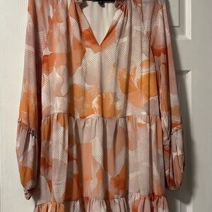 Orange and Cream Patterned Dress